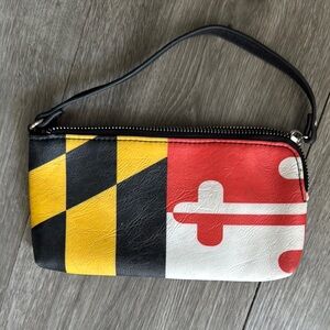 Yellow and Black Maryland Flag Wristlet Clutch